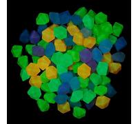 HOMSFOU 500pcs Glow the Dark Rhombus Resin Pebbles, Uniform Particle Sizing Aquarium Stones for Fish Tank and Garden Patio Landscaping Decoration