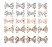 HOMSFOU 50pcs 3D Metal Nail Studs Rhinestone Bow Nail Art Charms Butterfly Ornaments for Women Decoration