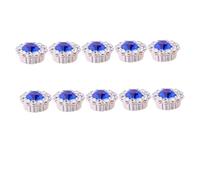 HOMSFOU 50pcs Abs Flower Shape Hairband Embellishments Blue Semi-round Pearl Diy Glue-on Accessories for Craft Decoration