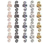 HOMSFOU 50pcs African Dreadlock Hair Accessories Spiral Braid Cuffs for Women Hair Dreadlock Clips Braiding Fasteners Gold Silver Rose Gold Black and Colorful Options for Braids Styling