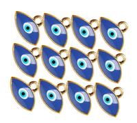 HOMSFOU 50Pcs Alloy Evil Eye Charms Pendants Multipurpose Jewelry DIY Accessories for Handbag Car Key Decoration Blue Shape