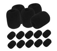 HOMSFOU 50pcs Black Foam Microphone Windscreens for Lavalier Mini Lapel Mics Noise Reduction Covers with Protective Sponge Fit for Headset and Stage Microphones Indoor Outdoor Use