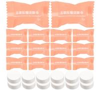 HOMSFOU 50pcs Disposable Compressed Towels for Travel and Outdoor Use, Portable Mini Compressed Washcloths, Pink Single-use Facial Towels for Camping and Home Bathing