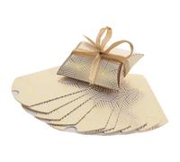 HOMSFOU 50pcs Gold Foil Paper Pillow Candy Boxes with Ribbon, Small Wedding Favour Boxes for Birthday Party, Bridal Shower Candy Wrapping Supplies