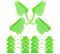 HOMSFOU 50pcs Greenhouse Film Clamps Double-Headed Plastic Windproof Clips Light Green Fixing and Securing Accessories for Gardening Greenhouses