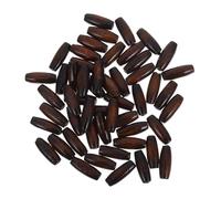 HOMSFOU 50pcs Natural Oval Wooden Spacer Beads for DIY Jewelry Making and Macrame Maple Wood Loose Beads for Rustic Farmhouse Decor and Xmas Ornaments Chocolate Color