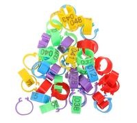 HOMSFOU 50pcs Poultry Identification Leg Rings Numbers, Mixed Color Chicken Leg Bands for Farm Hens and Roosters, Sturdy Open Clip Rings for Chickens, Pigeons, and Doves Random Color
