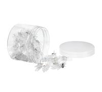 HOMSFOU 50Pcs Transparent Photo Clips with Push Pins Multi-Function Convenient Picture Fasteners for Cork Boards for Hanging Photos Notes Artwork School Projects and Home Decoration