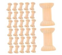 HOMSFOU 50pcs Unfinished Empty Thread Spools Natural Wood Craft Spools for Embroidery Knitting DIY Projects Sustainable Comfortable Efficient Thread Management Versatile Minimalist Design