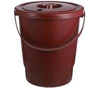 HOMSFOU 5l Flip Lid Tea Waste Bin with Handle Plastic Tea Dregs Trash Container for Kitchen and Bathroom Portable Household Wastebasket and Office Use