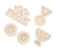 HOMSFOU 5pcs 3D Racing Tire Silicone Mold Set for DIY Chocolate Candy Cake Fondant Baking, Flexible Multi-use Kitchen Accessory for Car Theme Decorations