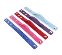 HOMSFOU 5Pcs Adjustable Colorful Snap Button Bracelets Woven PU Leather DIY Jewelry for Custom Styles Comfortable Fit for Any Wrist Eye Catching Multi Colored Design