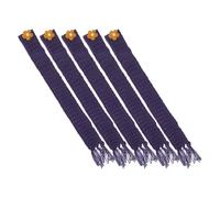 HOMSFOU 5Pcs Adjustable Mini Knitted Wool Scarf Set for Dolls, Decorative Dark Blue Tiny Doll Accessories for Crafting, Party Favors, and DIY Miniature Projects