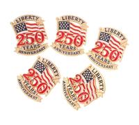 HOMSFOU 5pcs American Flag Lapel Pins 250th Anniversary Brooch Set Usa Independence Day Patriotic Pins for Men Women Veteran Day Souvenir Suit Accessories