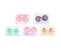 HOMSFOU 5pcs Contact Lens Case Creative Lens Case Pp Small Leak-Proof Travel Box for Outdoor Activities and Tourism, Random Color
