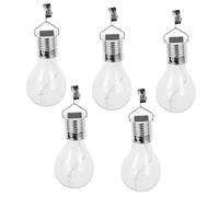 HOMSFOU 5pcs Creative Solar Bulbs Hanging Light Bulbs for Outdoor Lamp Solar Lights Outdoor Pendant