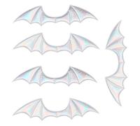 HOMSFOU 5pcs DIY Bat Wings Hair Accessories for Halloween Party, Silver Cloth Hairpins, Creative and Eye-catching Hair Ornaments for Women
