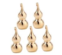 HOMSFOU 5PCS DIY Brass Gourd Keychain Pendants Traditional Luck Blessing Charms for Jewelry Making Delicate Design with Sturdy Construction for Women