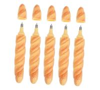 HOMSFOU 5pcs Food Shaped Bread Ballpoint Pens Realistic Loaf Design for Office Classroom Quirky Writing Stationery High Performance Ink Pens Novelty Decor for
