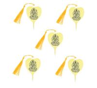 HOMSFOU 5pcs Metal Sakyamuni Bookmark Gift Office Bookmark Supplies Traditional Culture Bookmarkers Chinese Style Creative Student Stationery Veins