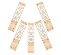 HOMSFOU 5pcs Miniature Chinese Style Wooden Screen Panel, Dollhouse Mini Room Divider for Mini House Decor, Vintage Retro Wood Folding Screen Model for Doll Accessories