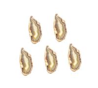 HOMSFOU 5pcs Natural Red Agate Stone Slice Pendants 40-55mm DIY Jewelry Hanging Charms for Necklace Sweater Accessories