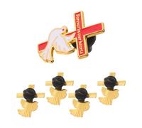 HOMSFOU 5pcs Peace Brooch Pin Set Featuring Dove and Cross Shapes, Alloy Material with Comfortable All-day Wear and Delicate Polishing, for Travel and Memorial Pins, Elegant Design