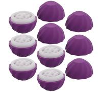 HOMSFOU 5pcs Purple Refillable Round Lip Gloss Tubes with Wand, Portable Empty Lip Balm Containers for DIY Cosmetic Storage and Travel Use