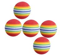 HOMSFOU 5pcs Rainbow Eva Cat Balls Kitten Interactive Foam Balls for Play and Training, Colorful Elastic Chew Suitable for Cats and Small Dogs