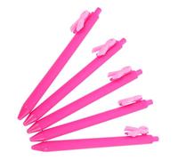 HOMSFOU 5pcs Ribbon Shaped Ballpoint Pens Smooth Writing Fundraising Tools for Cancer Support Volunteers Meaningful Charity Gifts Pink