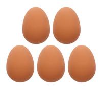 HOMSFOU 5pcs Simulation Egg Shaped Dog Bounce Ball Interactive Pet Training for Puppies and Dogs, Khaki Elastic Chew for Indoor Play and Enrichment
