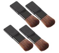 HOMSFOU 5pcs Small Travel Makeup Brush Set Flat Blush Applicator Mini Foundation Brush Fiber Blush Soft Cosmetic for Portable Use