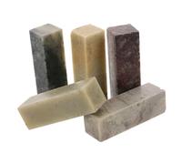 HOMSFOU 5Pcs Soapstone Calligraphy Seal Stones for Engraved Handicraft Comfortable Grip Practice Blocks for Chinese Seal and Decorative Crafts