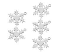 HOMSFOU 5pcs Stainless Steel Christmas Tree Snowflake Charms Stylish Pendants for Pet Collars Dog Tags and Jewelry Making Durable and Pet Friendly
