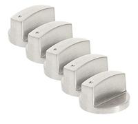 HOMSFOU 5pcs Stainless Steel Gas Stove Burner Control Knobs Replacement Set with Tear Resistance and High Temperature Resistance for Cooker and Oven Use