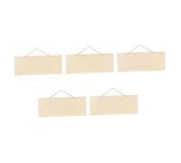 HOMSFOU 5Pcs Unfinished Hanging Wooden Signs Set with Smooth Blank Surface for DIY Craft Cafe Store Decorations Vintage Style Durable Plaques with Rope