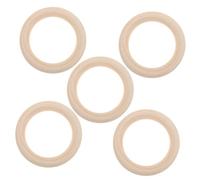 HOMSFOU 5pcs Unfinished Wooden Rings for Crafts Large Solid Wood Circles Macrame Hoops DIY Jewelry Making Supplies for Bold Decorative Projects