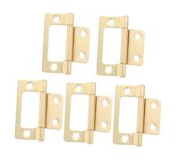 HOMSFOU 5pcs Vintage Gold Cabinet Hinges Bifold Door Hardware Heavy Duty Furniture Hinges for Old Style Cabinets Boxes Easy DIY Installation Silent Operation