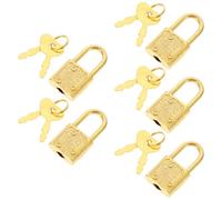 HOMSFOU 5pcs Vintage Style Mini Locks with Keys, Antique Small Padlocks for Treasure Chests, Jewelry Boxes, Wooden Cabinets, Reusable Sealing Locks for ’s Party Favors and Game Props