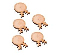 HOMSFOU 5pcs Wooden Brooch Bases for DIY Jewelry Making Safety Breastpin Decor Trays for Personal Lapel Pins Badge Pins Craft Accessories for Weddings Parties Daily Wear