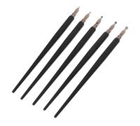 HOMSFOU 5pcs Wooden Dip Pen Set for Calligraphy Beginners with Thick Barrel for Comfortable Grip Vintage Style Fountain Pens for Drawing Writing Gothic Tibetan Scripts