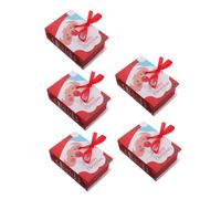 HOMSFOU 5pcs Xmas Book Shaped Candy Boxes Creative Treat Storage Gift Packing for Christmas Souvenirs and Gift Exchange
