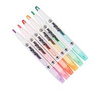 HOMSFOU 6-pack Double-ended Highlighter Pens Fine Tip and Tip View Highlighters for Note Taking and School Supplies