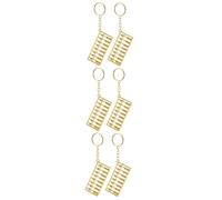 HOMSFOU 6 Pcs alloy abacus pendant alloy abacus keychain feng shui keyring mini abacus key rings wealth keychain abacus pendant keychain feng shui keychain rearview mirror handbag
