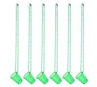 HOMSFOU 6 Pieces Reusable Green Shot Glass Necklaces for St Patrick's Day Party Decorations, Festive Beaded Jewelry for Bachelor and Theme Parties, Irish Novelty Drink Accessories