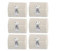 HOMSFOU 6 Rolls 5cm X 4.5m Cotton Spandex Compression Wraps for Sports Training and Vein Support First Aid Wound Care