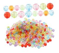 HOMSFOU 600Pcs Acrylic Beads Faceted Loose Beads for Jewelry Making DIY Crafting Delicate Multi Color for Bracelets Necklaces Earrings