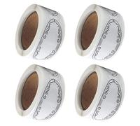 HOMSFOU 600Pcs Removable Mason Jar Labels Self-Adhesive Write-On Food Storage Stickers for Meal Prep Containers, Canning Packaging, Food Container Organization 4 Rolls, Oval Blank Tags for