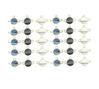 HOMSFOU 60pcs Planet Alloy Charms with Enamel Coating for Jewelry Making Lightweight Pendants for Necklace Bracelet DIY Craft Smooth Surface Blue Black White Mix