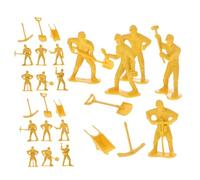 HOMSFOU 63pcs Engineer Figures Playset: Miniature Construction Worker Engineer Toy Figures For Kids For Family Bonding And Educational Activities
